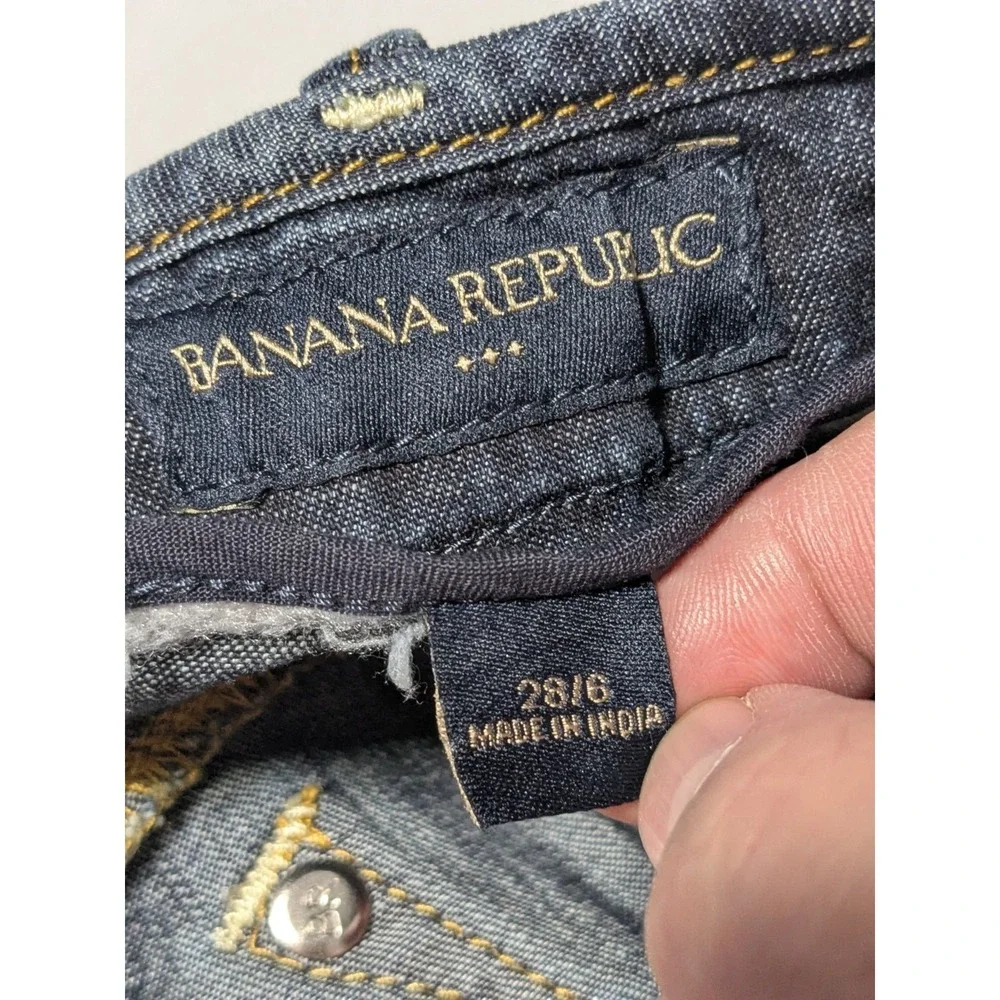 BANANA REPUBLIC‎ Women 28/6 Dark Wash Stretch Denim Bermuda Shorts